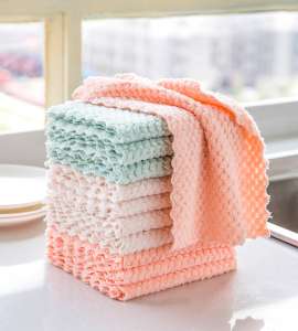 Microfiber pineapple square towel for cleaning house