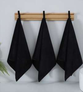 Black microfiber bathroom towel