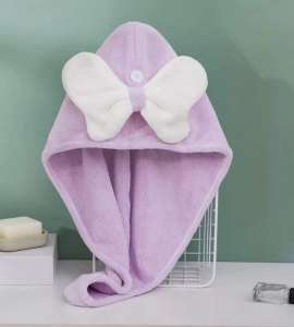 Cute bow hair wrap drying towel